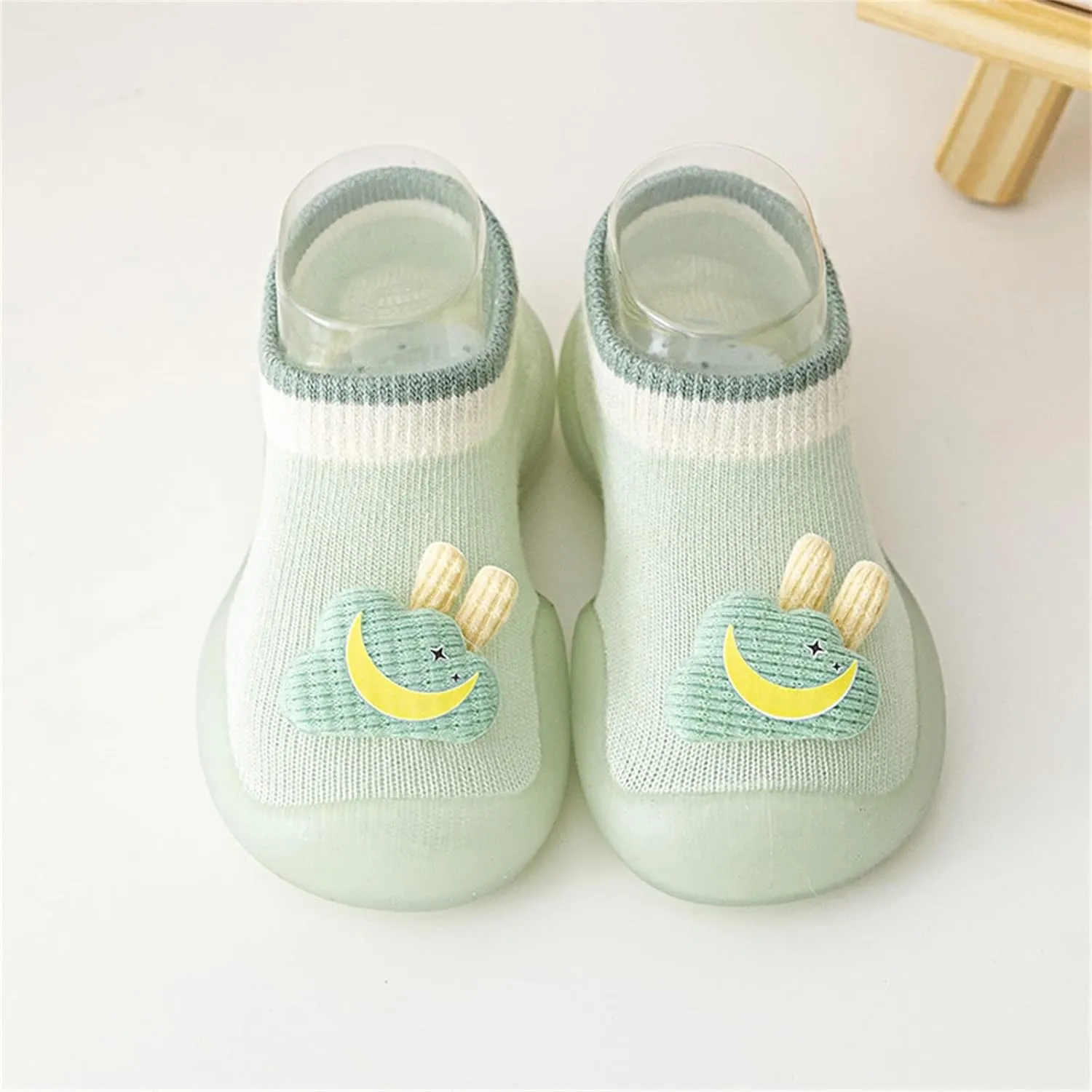 Baby Sock Shoes Infant Boys Girls Socks Shoes Toddler Fleece Warm Floor Socks Non Slip Prewalker Shoes White Shoes B