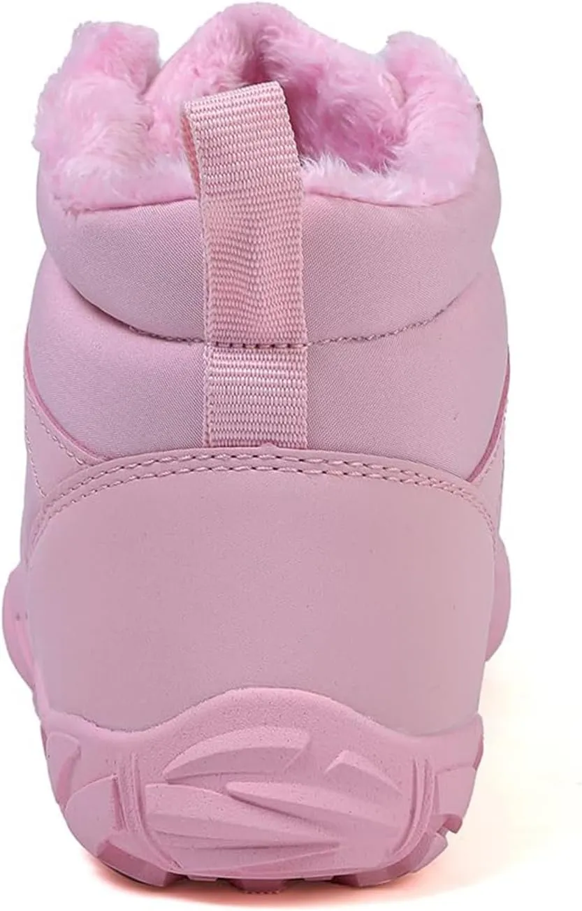 Barefoot Winter Boots Women Wide Toe Box Flexible Sole Hike Winter Footwear Barefoot Shoes Women Non-Slip Waterproof Boots Walking Warm Ankle Booties Zero Drop Sole Wide Toe Box Slip On Sneakers