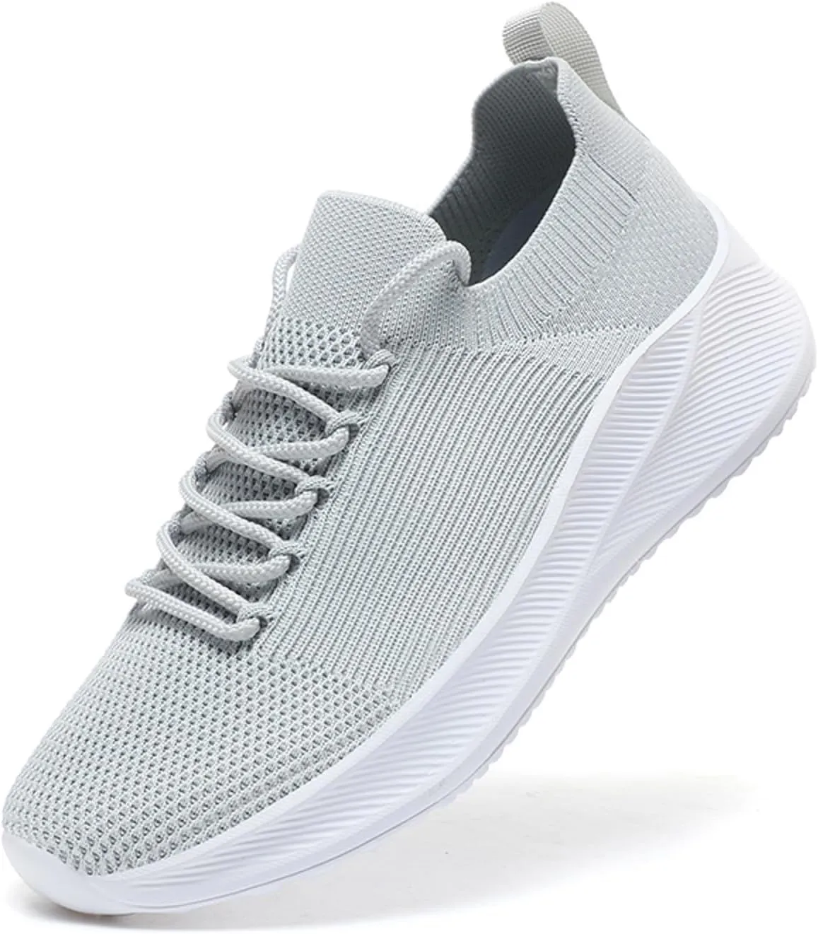Breathable Mesh Men's Non Slip Sneakers Lace-Up Design with Cushioned Arch Support - All-Day Wear for Work, Travel & Walking Simple and Soild Color New Pattern Flat Sneaker Men
