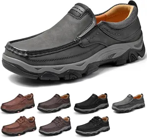 bumuam Men's Comfortable Waterproof Orthopedic Walking Shoes, Slip on Shoes for Men Work Loafers, Outdoor Non-Slip Sneakers, for Travel, Camping, Running