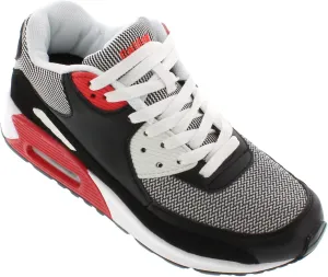 Calden Men's Invisible Height Increasing Elevator Shoes - Black/White Leather/Mesh Lace-up Super Lightweight Casual Trainer Sneakers - 2.6 Inches Taller - FD016 - Size 6 D(M) US