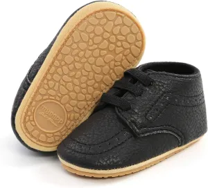 Casazoe Infant Baby Boys Girls Oxford Shoes PU Leather Wedding Loafers Brogue Toddler Baptism Dress Shoes First Steps Walking Flat Lazy Crib Shoe