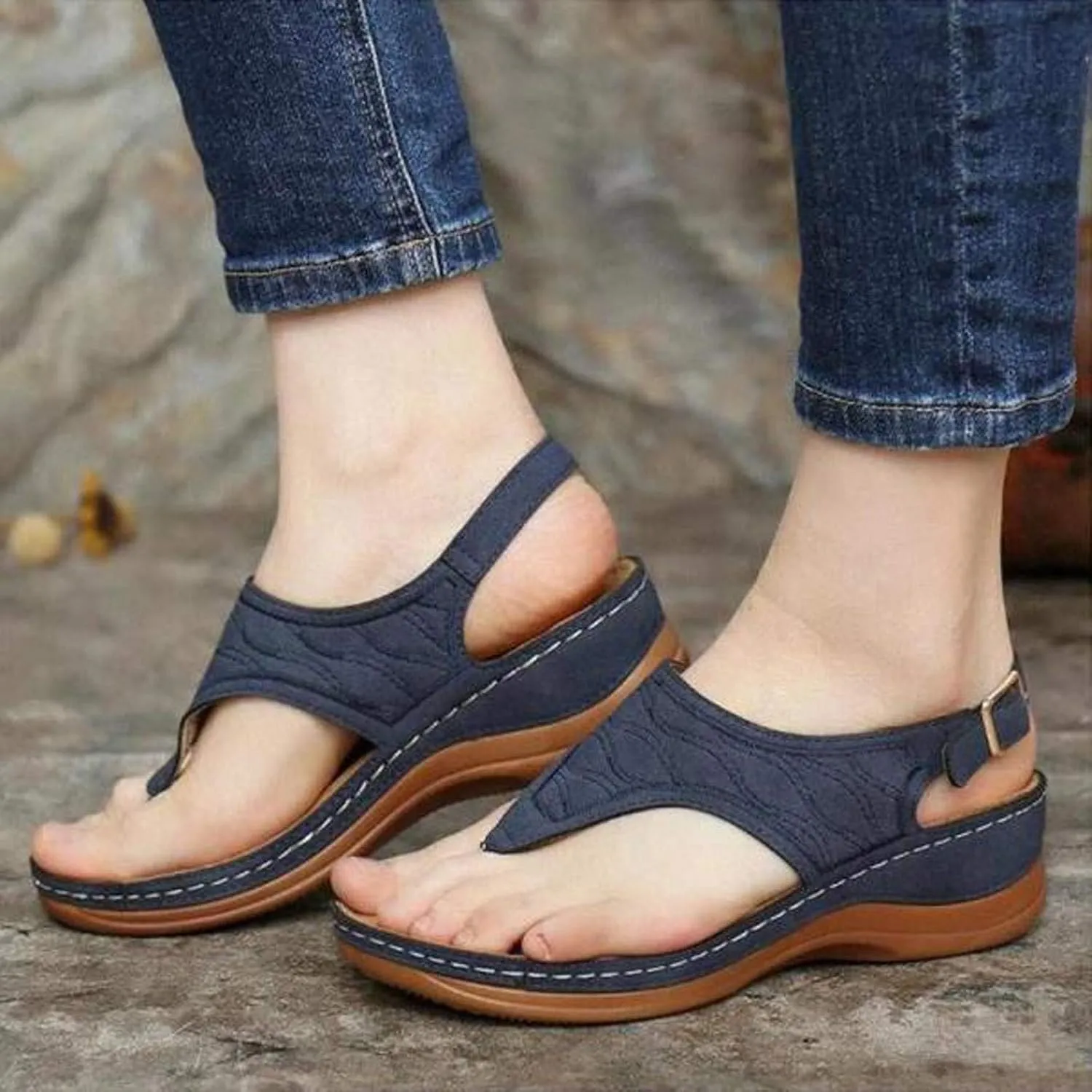 Cathalem Orthopedic Sandals for Women Arch Support 2024 Plus Size Casual Summer Shoes Comfy Lightweight Breathable Sandals