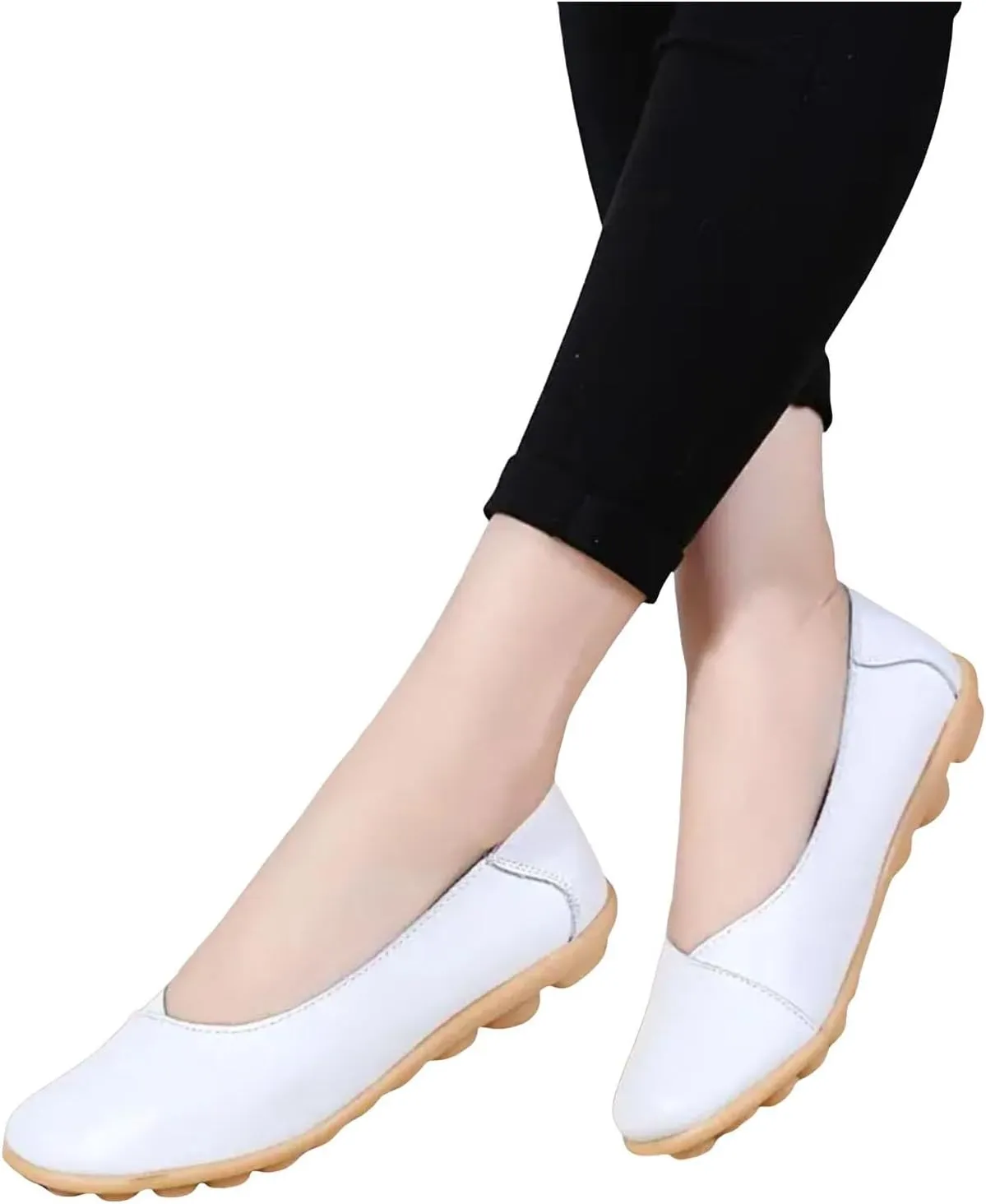 Comfortable Leather Shoes for Women Solid Non Slip  Shoes Soft Walking Driving Business Casual Elevator