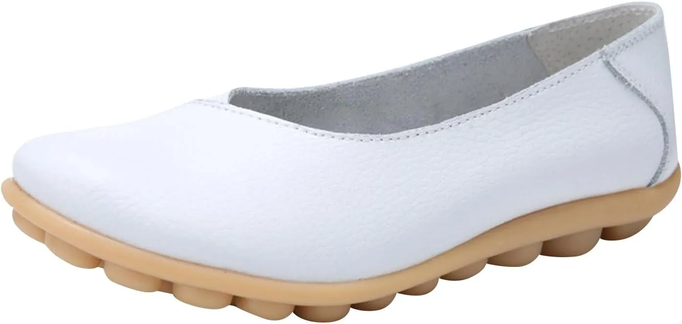 Comfortable Leather Shoes for Women Solid Non Slip  Shoes Soft Walking Driving Business Casual Elevator