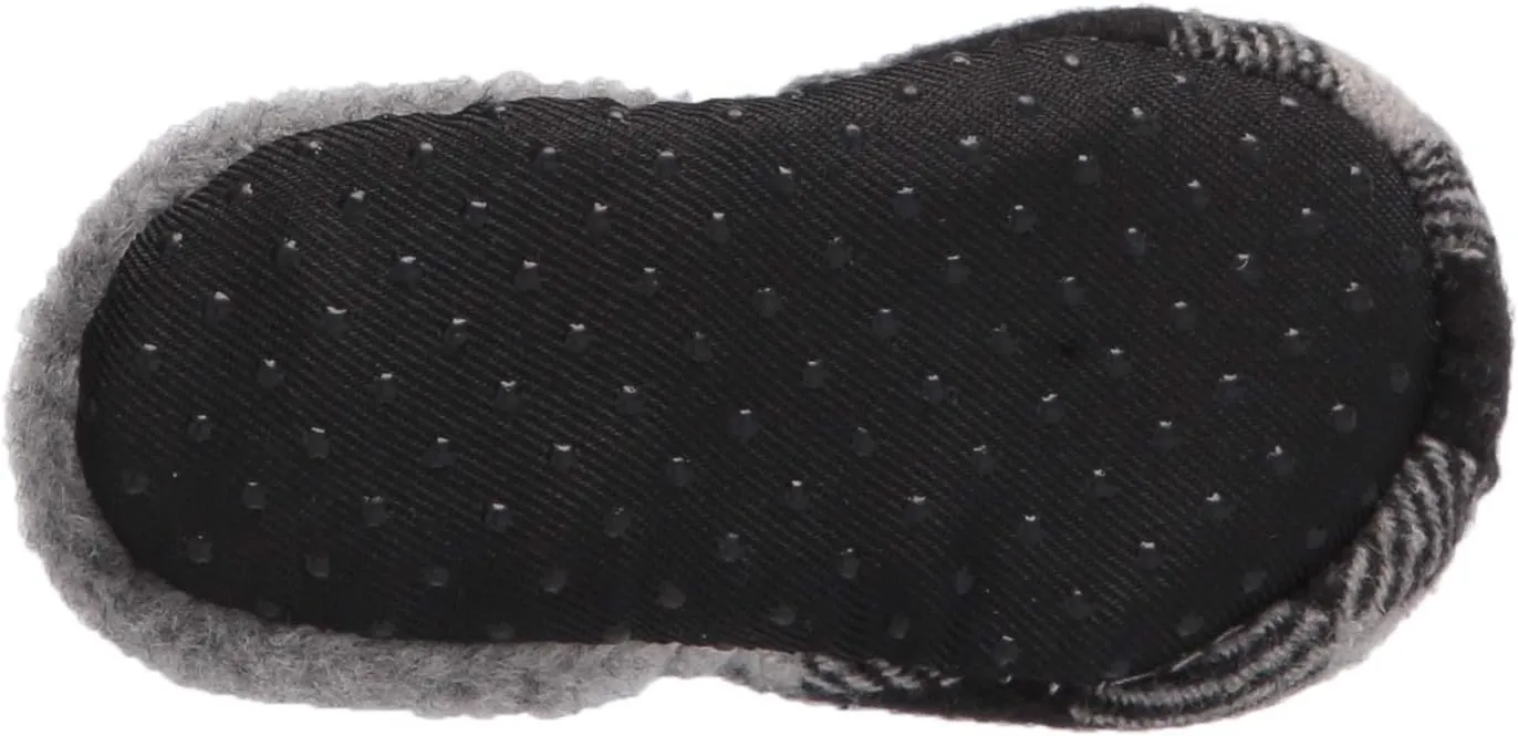 Dearfoams Unisex-Child Emerson Woven Plaid Closed Back Slipper
