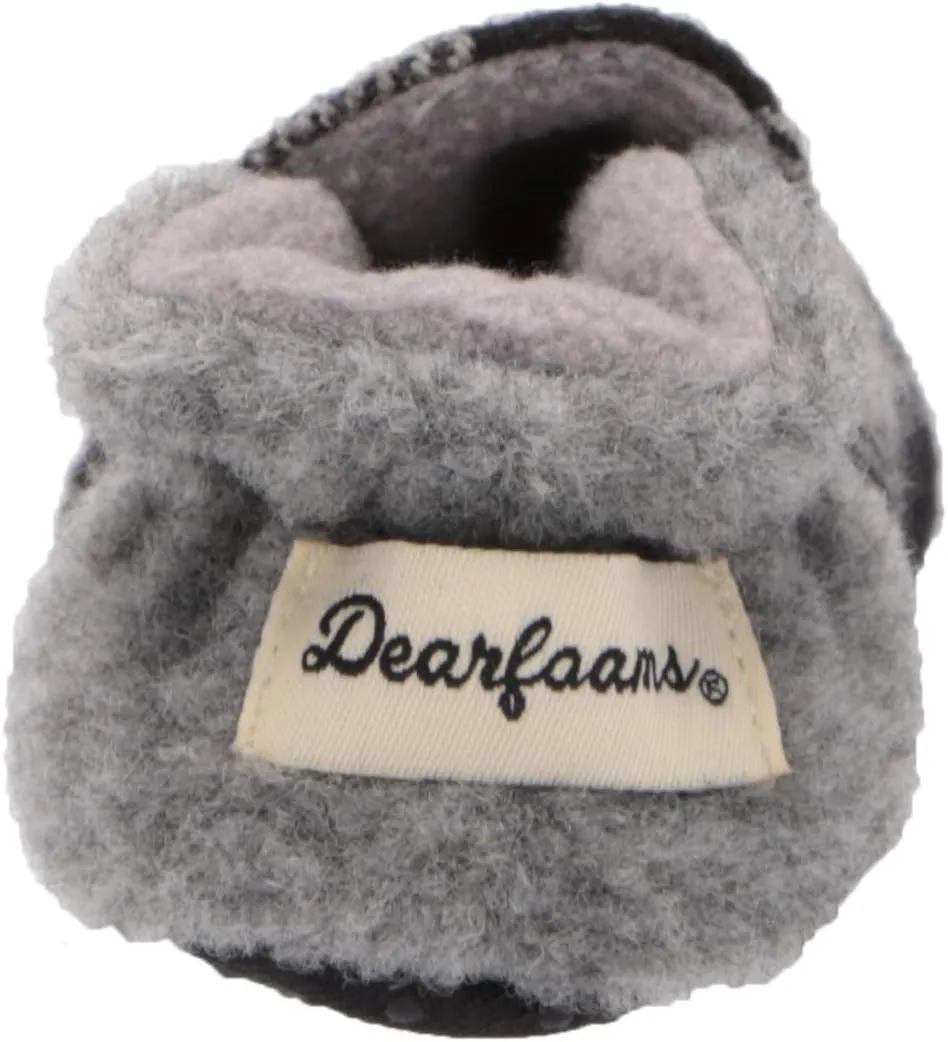 Dearfoams Unisex-Child Emerson Woven Plaid Closed Back Slipper