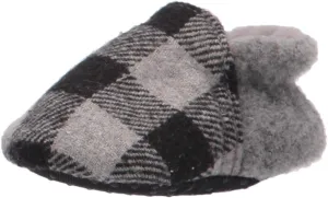 Dearfoams Unisex-Child Emerson Woven Plaid Closed Back Slipper