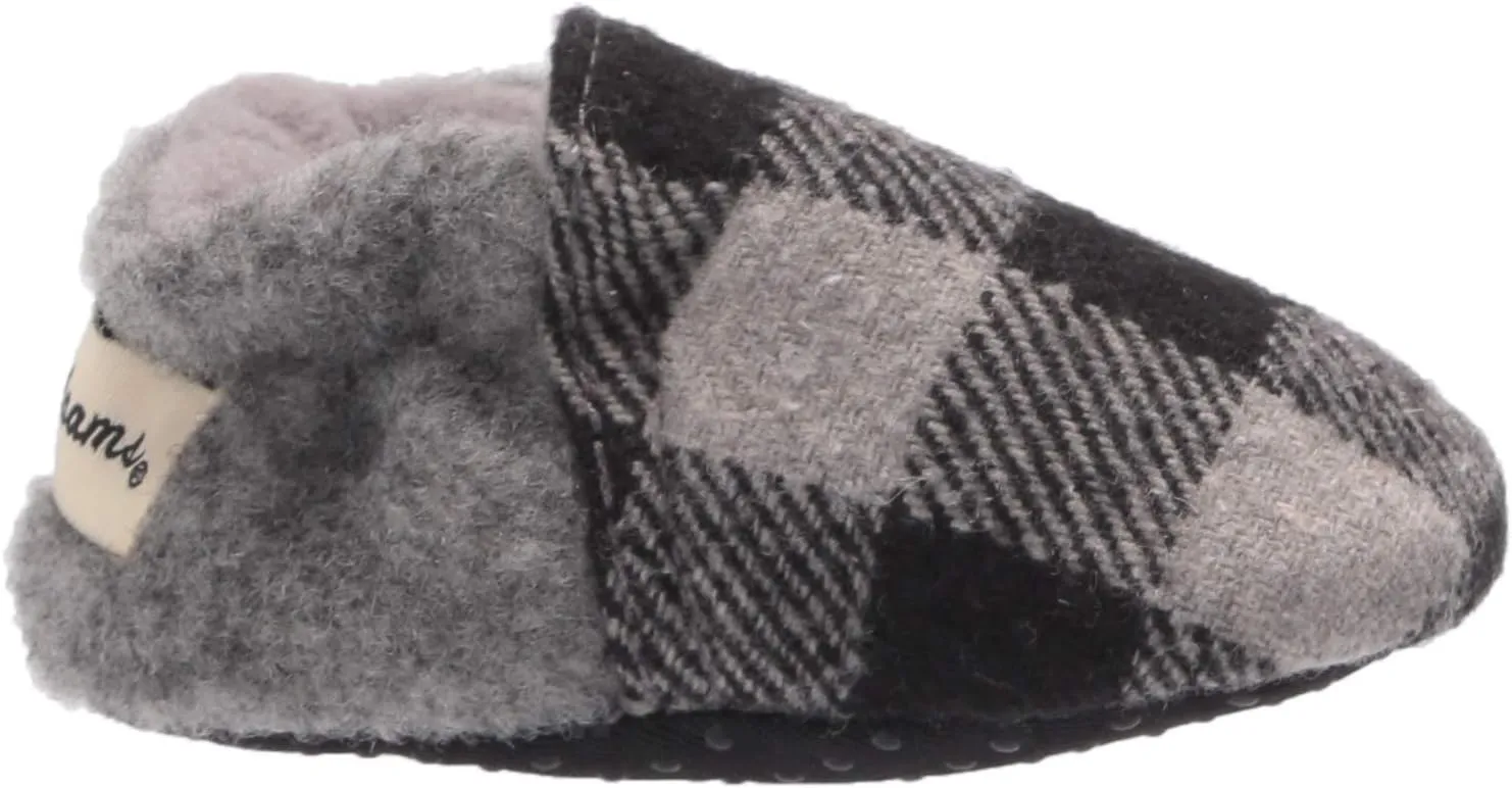 Dearfoams Unisex-Child Emerson Woven Plaid Closed Back Slipper