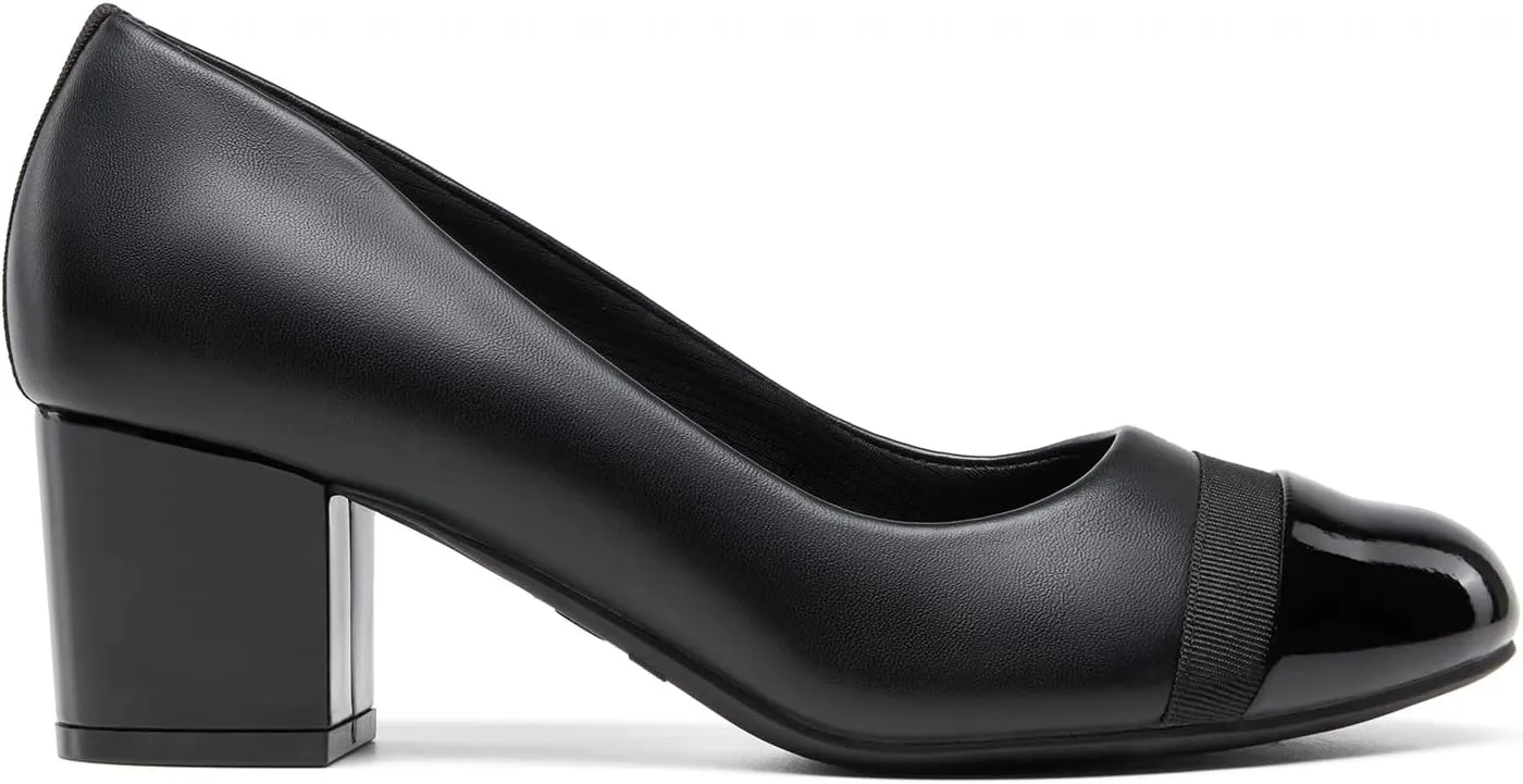 DREAM PAIRS Women's Pumps Low Chunky Block Heel Dress Shoes Closed Round Toe Comfortable Heels