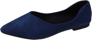Dress Shoes for Women Suede Flat Shoes Slip On Ballet Flats Pointed Toe Walking Shoes Business Shoes Office Shoes