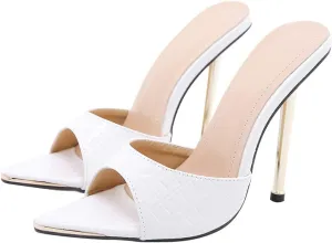 ERINGOGO Breathable Pointy-Toed Sandals High Heeled Slippers for Women Stylish Dress Sandals