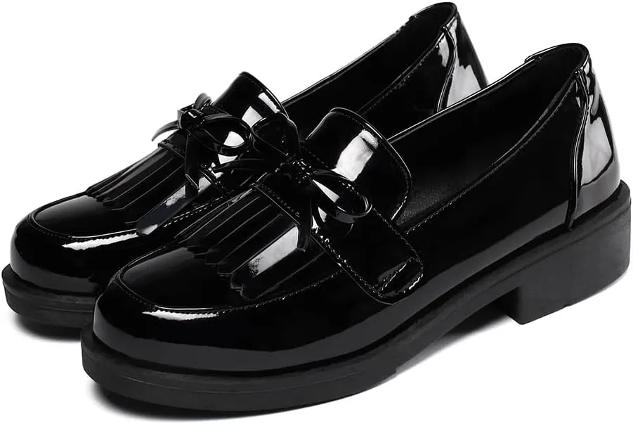 Fashion Platform Loafers for Women Slip-On Penny Loafers with Wedge Heel