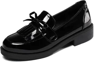 Fashion Platform Loafers for Women Slip-On Penny Loafers with Wedge Heel