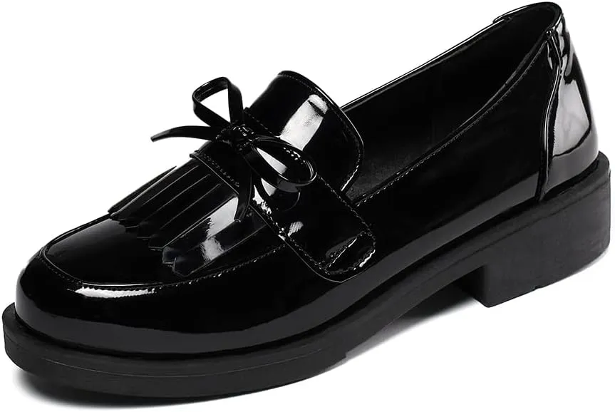 Fashion Platform Loafers for Women Slip-On Penny Loafers with Wedge Heel