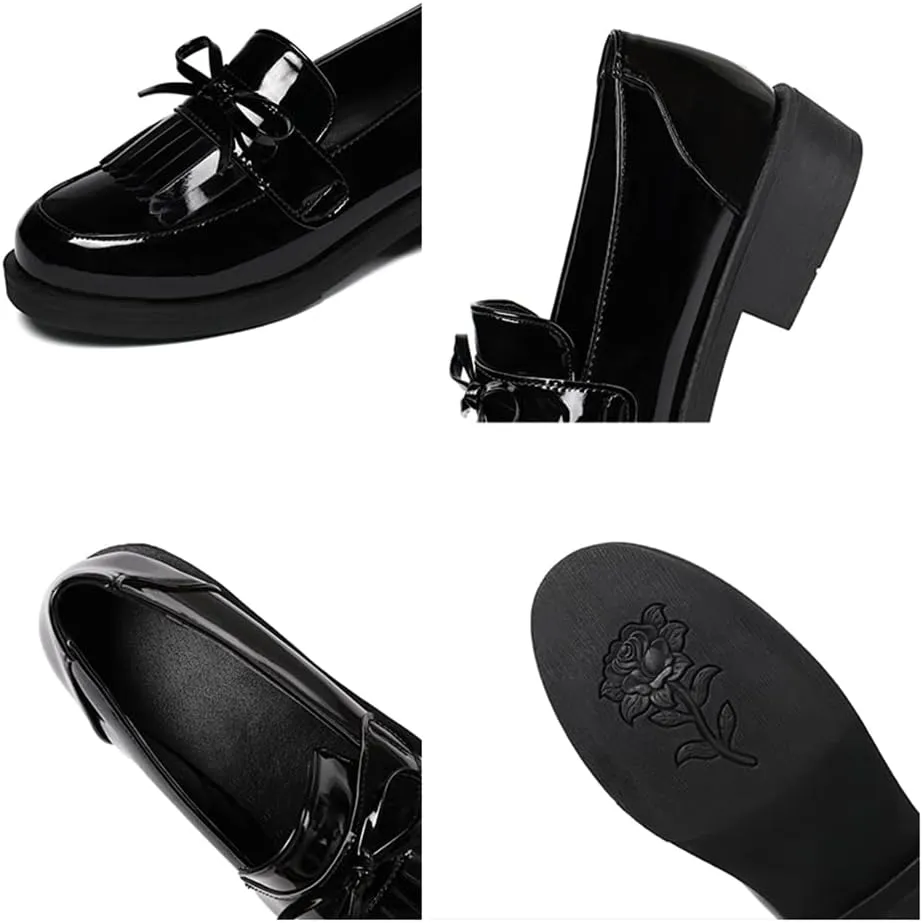 Fashion Platform Loafers for Women Slip-On Penny Loafers with Wedge Heel