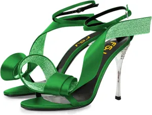 FSJ Women Chic Rhinestone Strap Decoration Open Toe Sandals Stiletto High Heel with Rhinestone Ankle Strap Ladies Party Dress Shoes Size 4-15 US