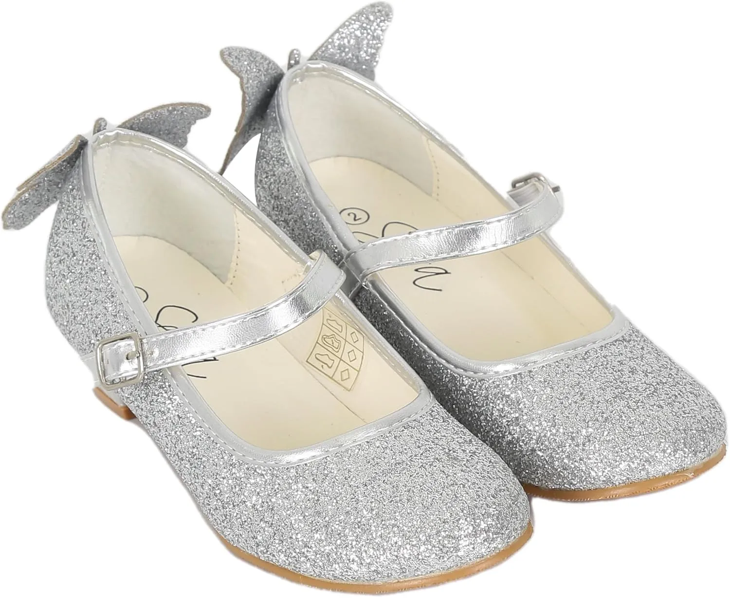 Girls' Elegant Strappy High Heel Sparkly Dress Shoes with Secure Ankle Strap - Perfect for Special Occasions