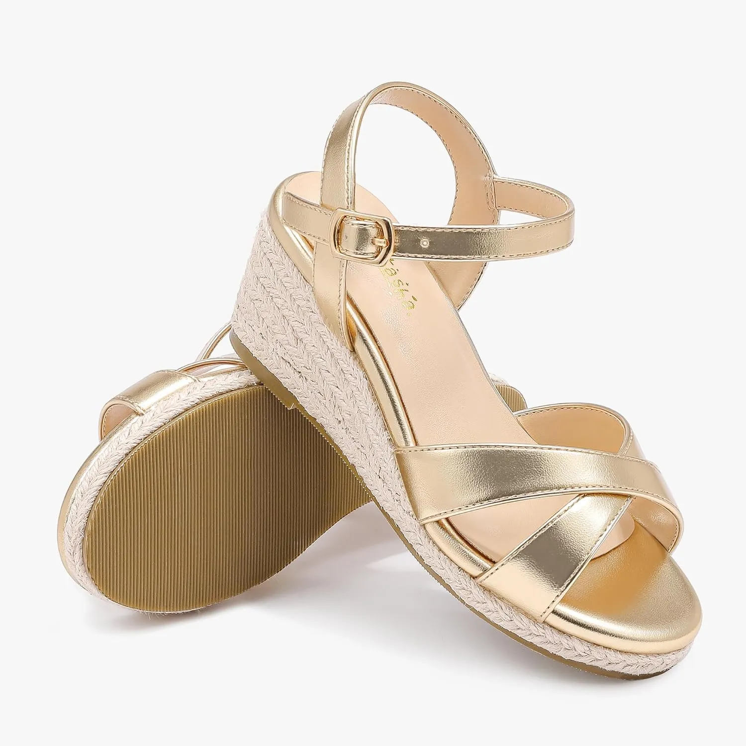 Girls Wedge Sandals Espadrilles Flatform Open Toe Dressy Girls Heels Summer Shoes Little Big Kid