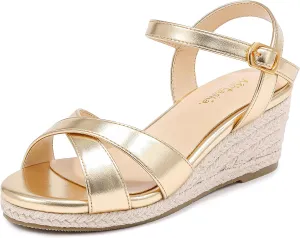 Girls Wedge Sandals Espadrilles Flatform Open Toe Dressy Girls Heels Summer Shoes Little Big Kid