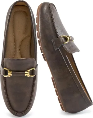 HARENCE Loafers for Women Comfortable Slip On Business Work Flats Shoes Casual Driving Moccasins Penny Loafer