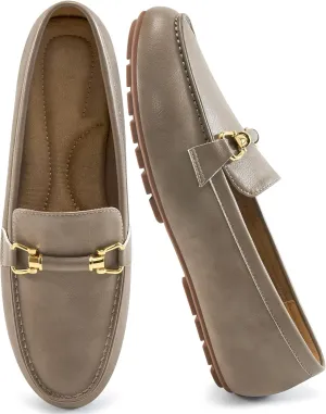 HARENCE Loafers for Women Comfortable Slip On Business Work Flats Shoes Casual Driving Moccasins Penny Loafer