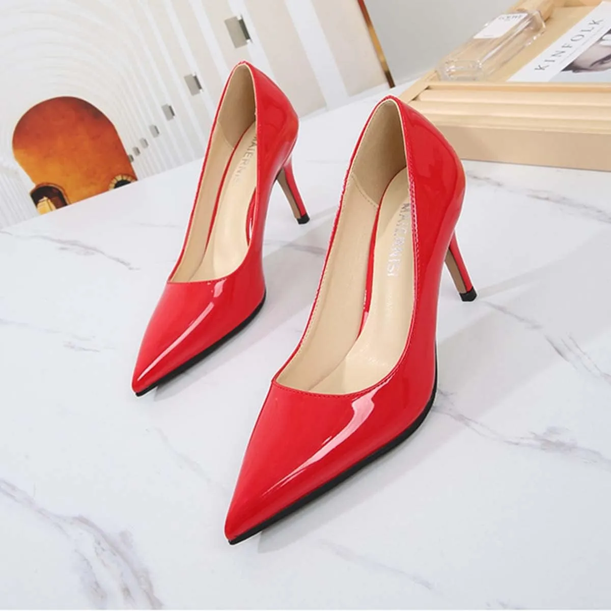 JOEupin Women's Stilettos High Heel Pumps Chic Classic Party Wedding Office Slip On Dress Pumps