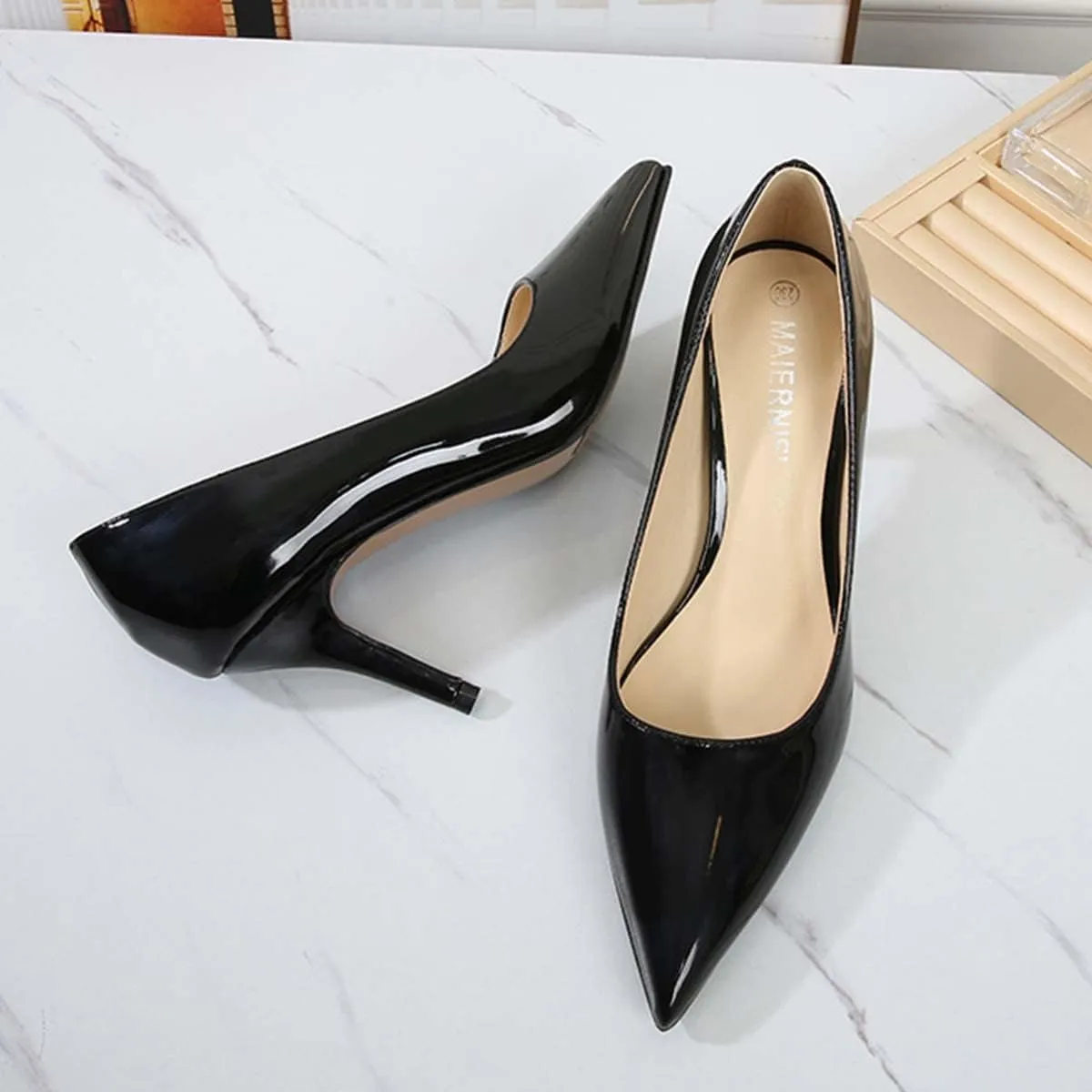 JOEupin Women's Stilettos High Heel Pumps Chic Classic Party Wedding Office Slip On Dress Pumps