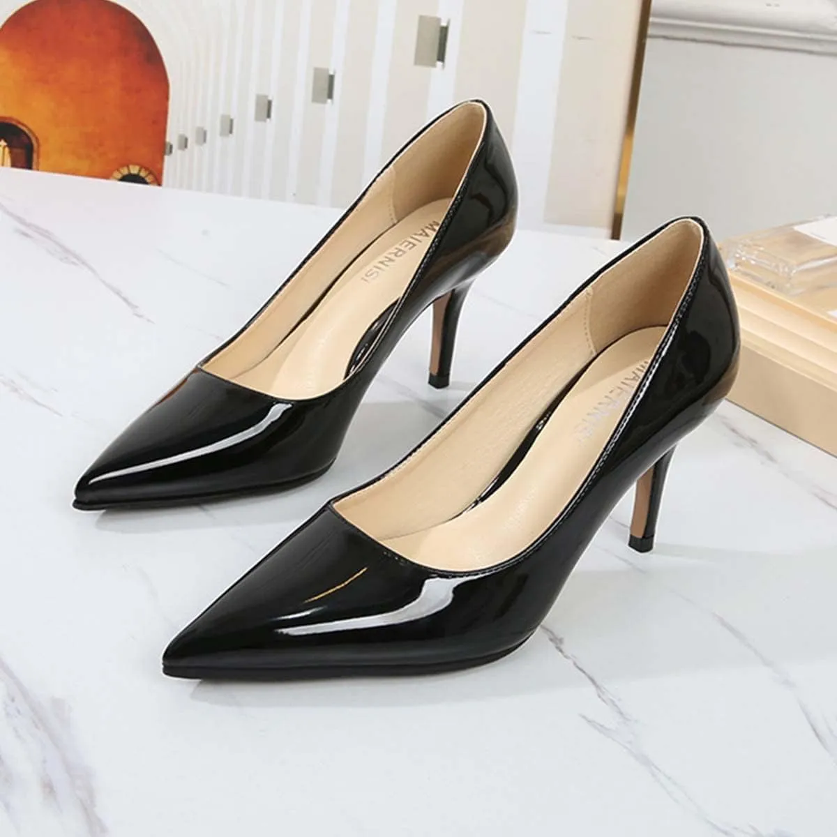JOEupin Women's Stilettos High Heel Pumps Chic Classic Party Wedding Office Slip On Dress Pumps