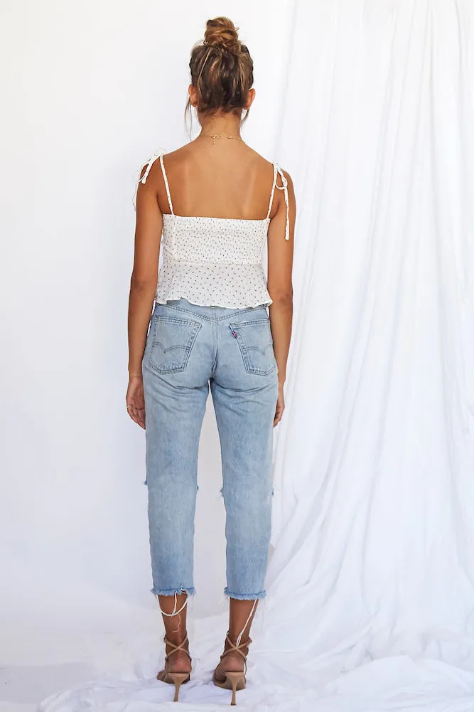 Jolie Fille Crop Top White
