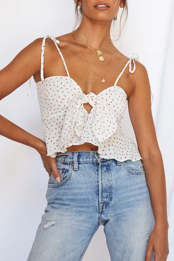 Jolie Fille Crop Top White
