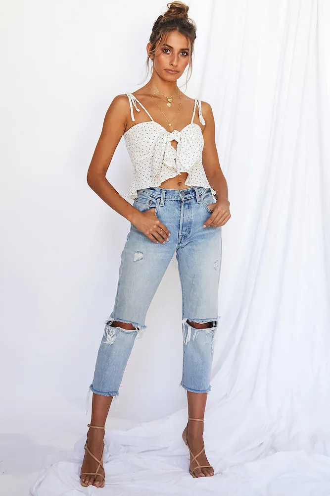 Jolie Fille Crop Top White