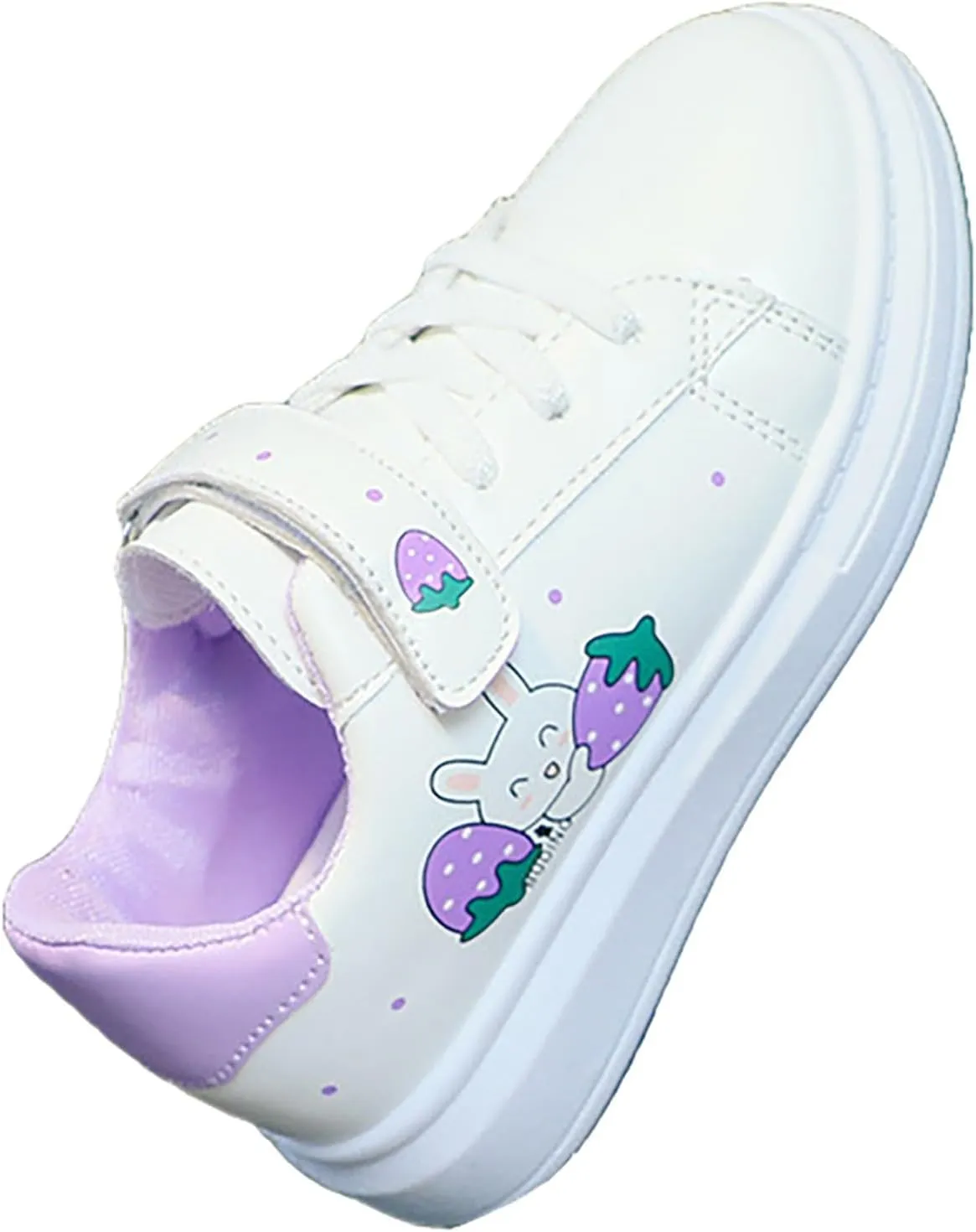 Kids Girls artoon Bunny Casual Sneakers for Outdoor Sport Running Walking Breathable Platform Leather Shoes