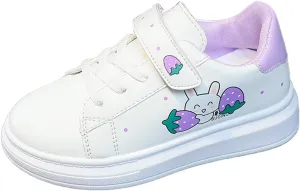 Kids Girls artoon Bunny Casual Sneakers for Outdoor Sport Running Walking Breathable Platform Leather Shoes