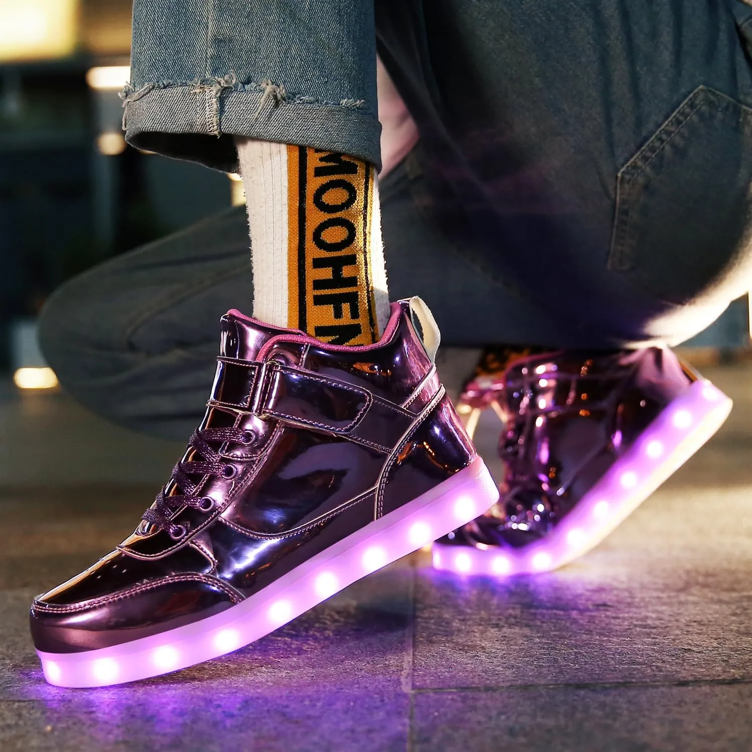 Kids Light up Shoes Led Shoes for Boys Girls USB Charging Flashing Trainers High Top Sneakers