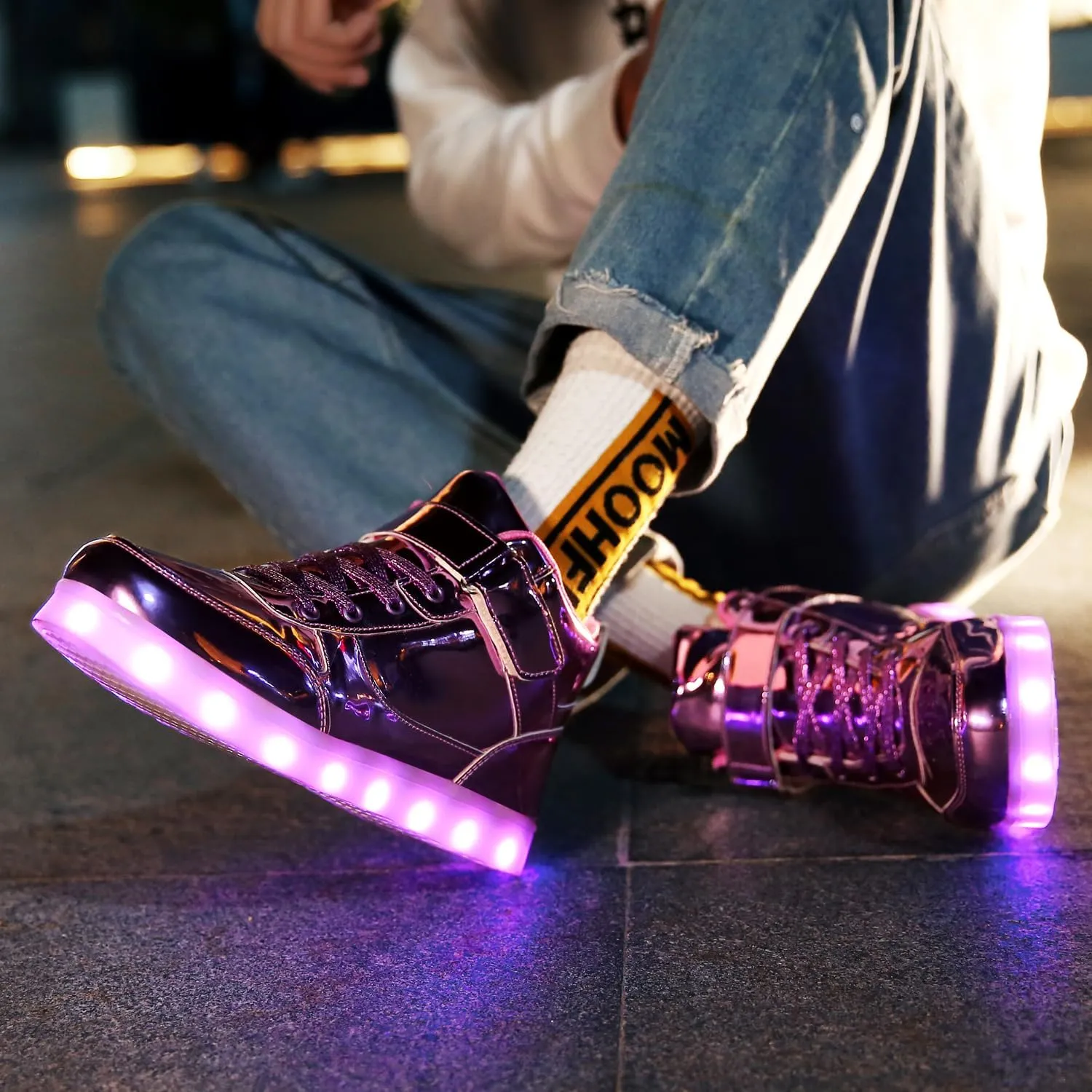 Kids Light up Shoes Led Shoes for Boys Girls USB Charging Flashing Trainers High Top Sneakers