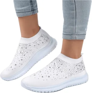 Ladmiple Walking Sneakers For Women Wide Width Athletic Running Shoes Slip On Mesh Athletic Tennis Workout Sneakers