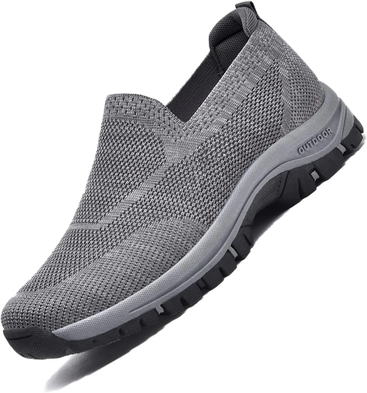Men's Lightweight Fashion Mesh Loafers Solid Color Breathable Casual Walking Shoe Covers Soft Sole Comfortable Non-Slip Hiking Work Shoes
