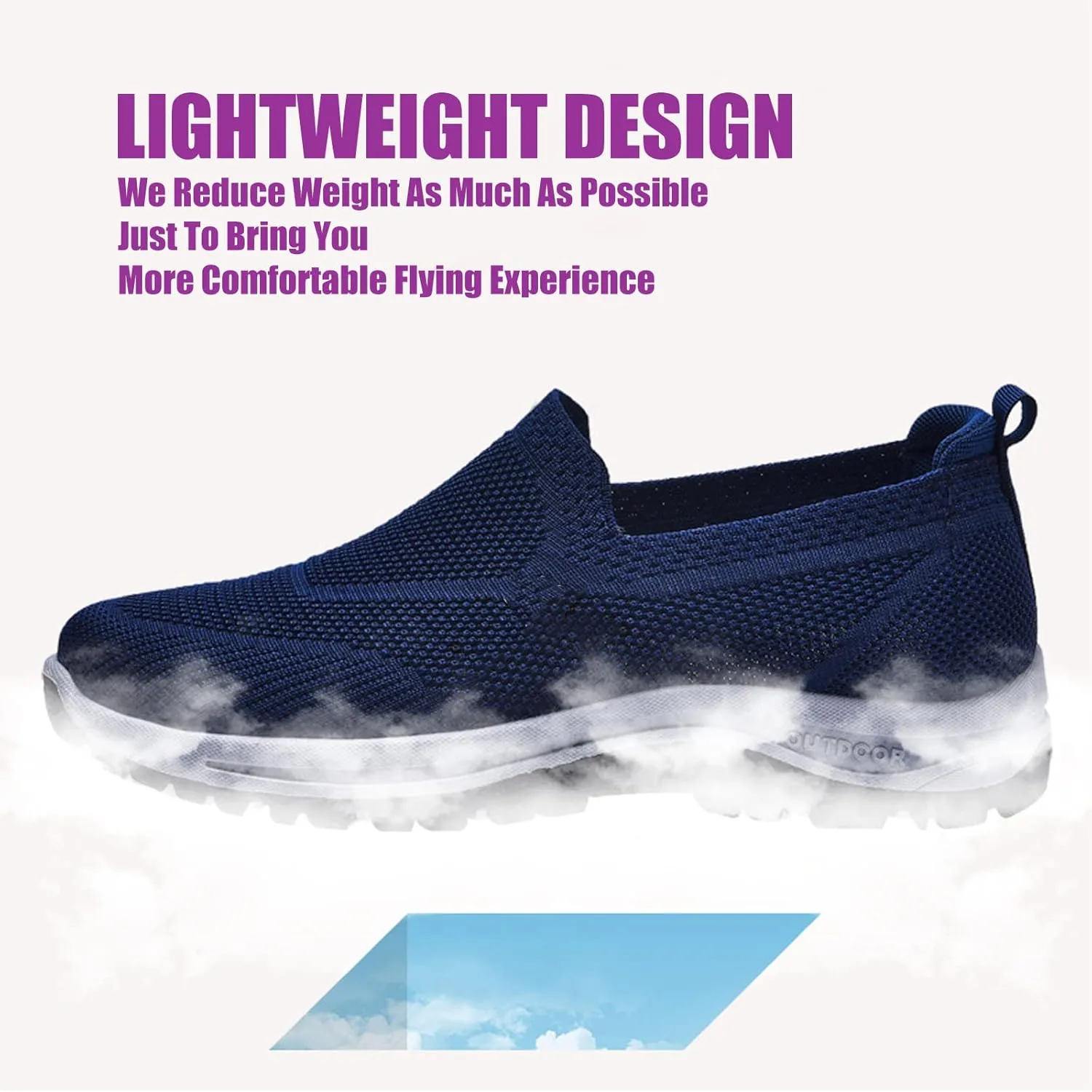 Men's Lightweight Fashion Mesh Loafers Solid Color Breathable Casual Walking Shoe Covers Soft Sole Comfortable Non-Slip Hiking Work Shoes