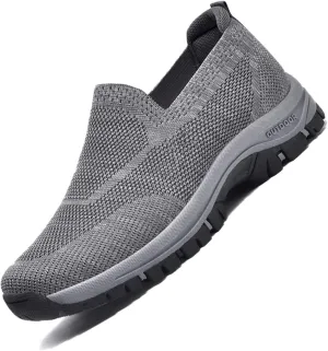 Men's Lightweight Fashion Mesh Loafers Solid Color Breathable Casual Walking Shoe Covers Soft Sole Comfortable Non-Slip Hiking Work Shoes