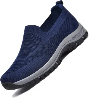 Men's Lightweight Fashion Mesh Loafers Solid Color Breathable Casual Walking Shoe Covers Soft Sole Comfortable Non-Slip Hiking Work Shoes