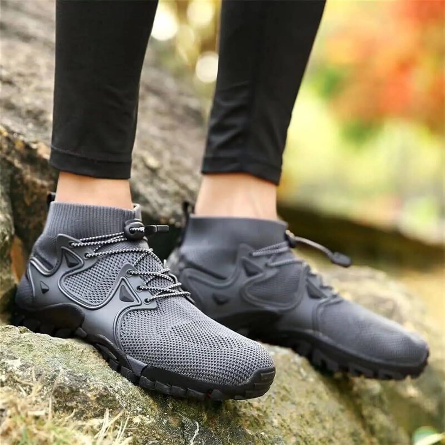 Men's Outdoor Fashion Hiking Shoes Breathable Loafers Comfortable Round Toe Casual Slip On Walking Shoes for Men