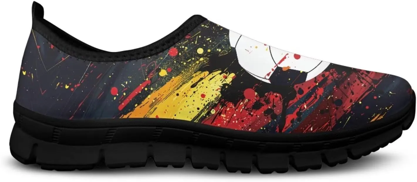 Men's Supportive Running Shoes Fashion Casual Athletic Shoes Elastic Cushioned Walking Travel Shoe for Daily Dating Size 5-14 Black Sole