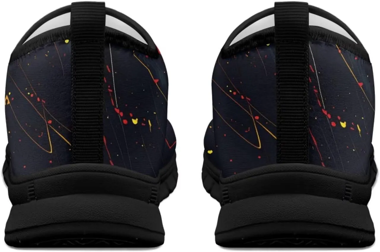 Men's Supportive Running Shoes Fashion Casual Athletic Shoes Elastic Cushioned Walking Travel Shoe for Daily Dating Size 5-14 Black Sole