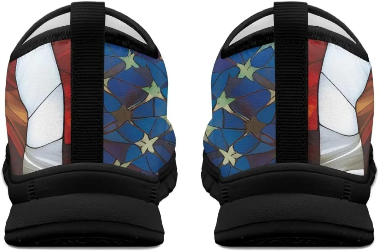Men's Supportive Running Shoes Fashion Casual Athletic Shoes Elastic Cushioned Walking Travel Shoe for Daily Dating Size 5-14 Black Sole