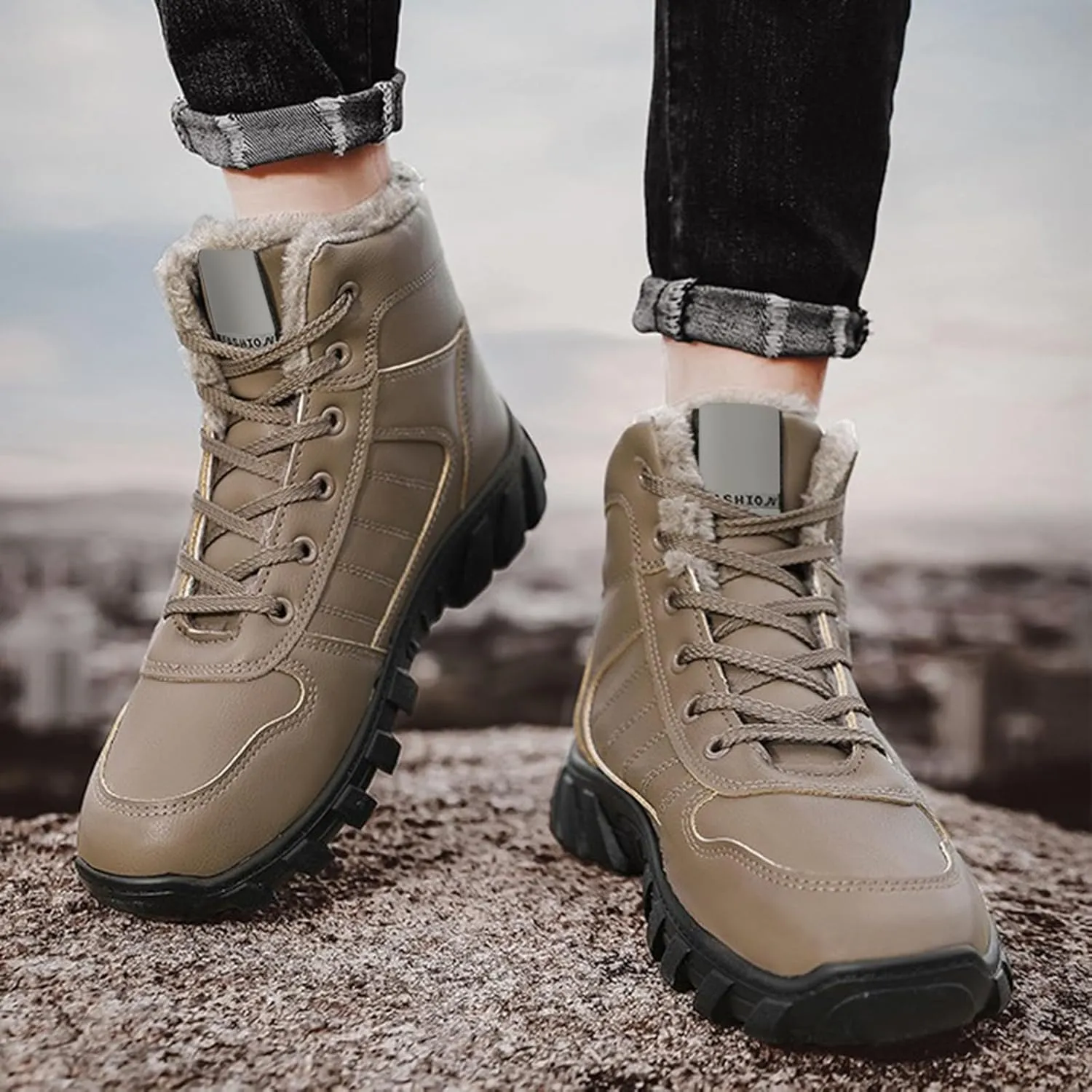 Men's Work Boots Non Steel Toe Hiking Sneakers Boot with Comfort Womens Safety Shoes Comfortable Waterproof Platform Shoes Work Hike Grounded Footwear