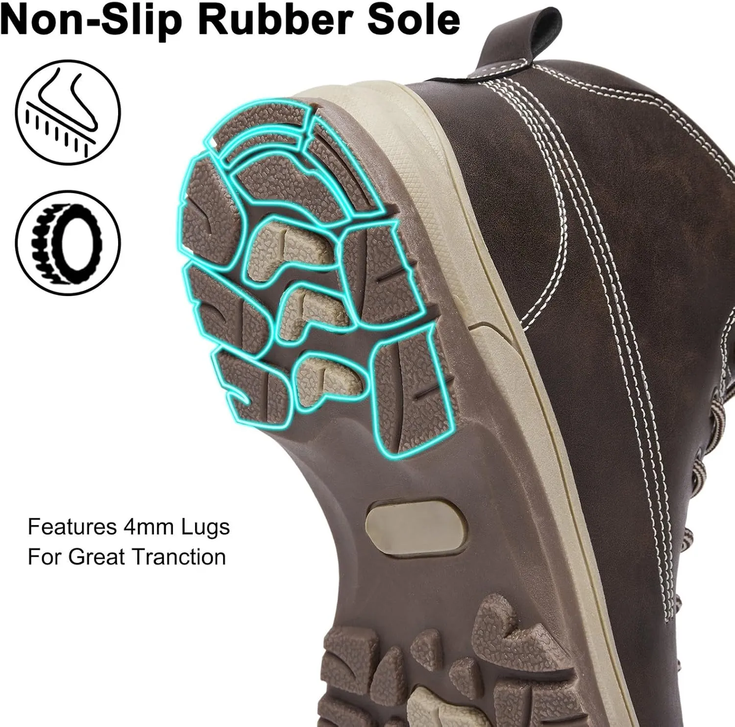 Mens Work Boots Soft Toe Hiking Sneakers Boot with Comfort Workout Shoes for Women Waterproof Work Botas Soft Toe Non Slip Rubber Sole Hike Grounded Footwear