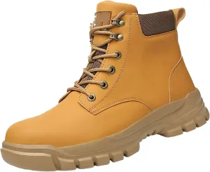 Mens Work Boots Soft Toe Hiking Sneakers Shoes with Fur Lined Women Safety Toe Shoes Insulated Waterproof Outdoor Work Botas Lightweight Hike Grounded Footwear