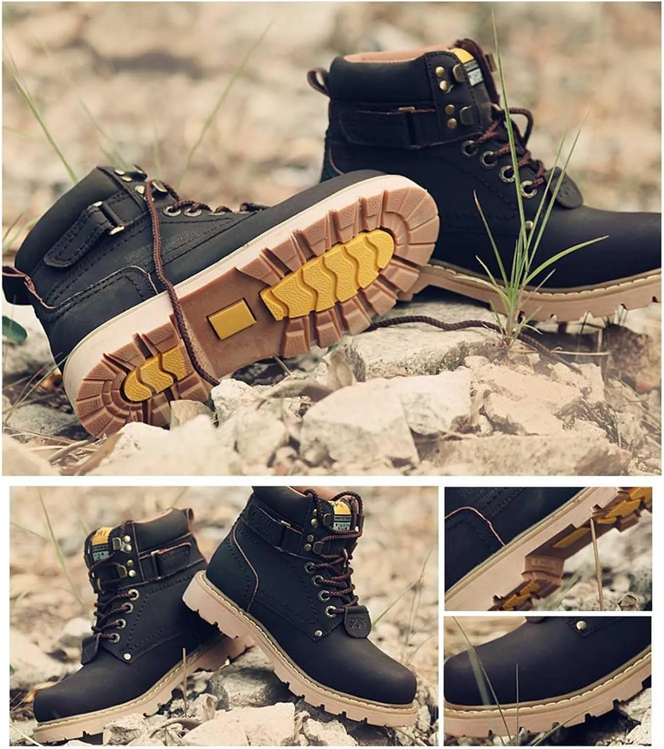 Men's Work Boots Soft Toe Hiking Sneakers Zip Up Fur Lined Women Safety Shoes Steel Toe Composite Safety Toe Waterproof Industrial Casual Hike Grounded Footwear