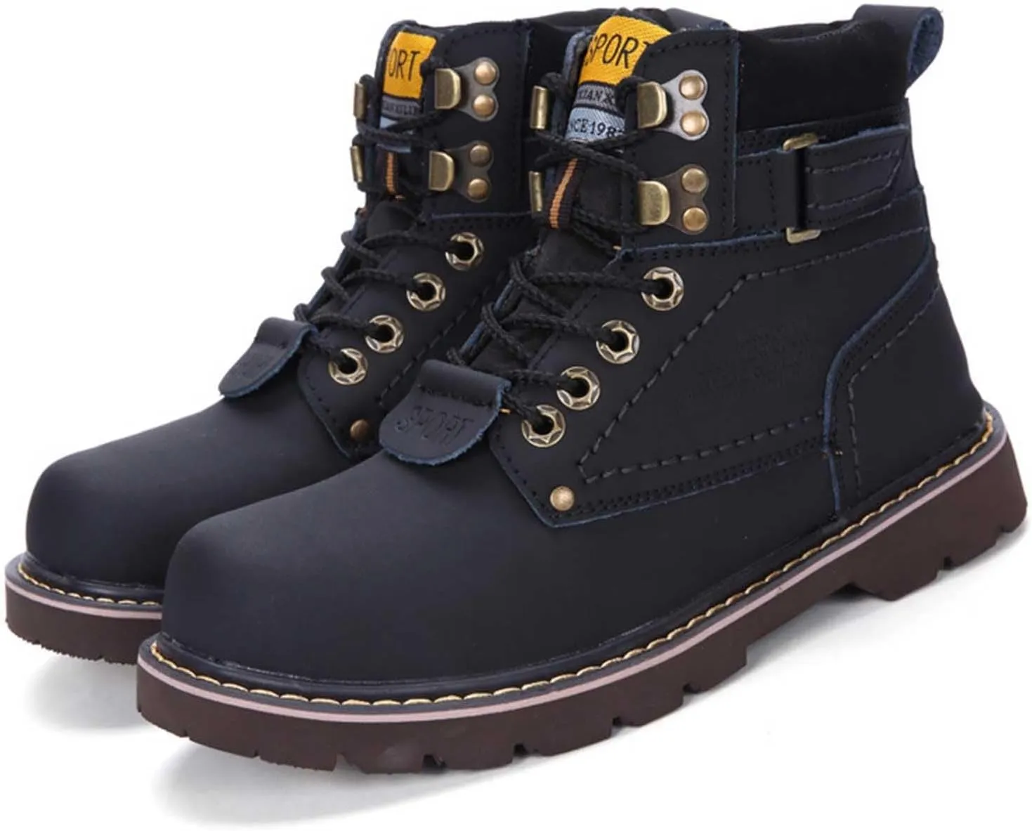 Men's Work Boots Soft Toe Hiking Sneakers Zip Up Fur Lined Women Safety Shoes Steel Toe Composite Safety Toe Waterproof Industrial Casual Hike Grounded Footwear